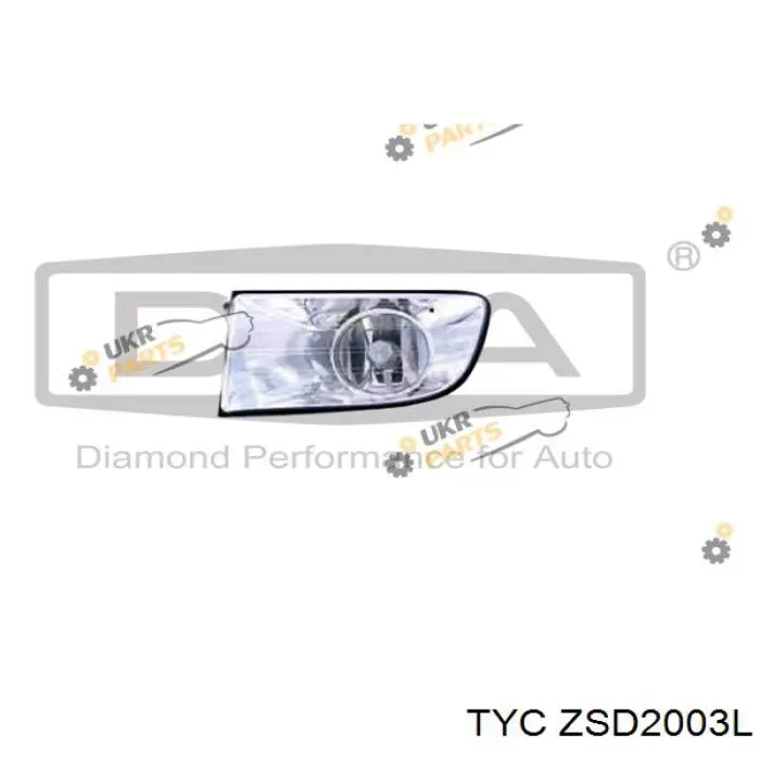 Фара противотуманная левая ZSD2003L TYC