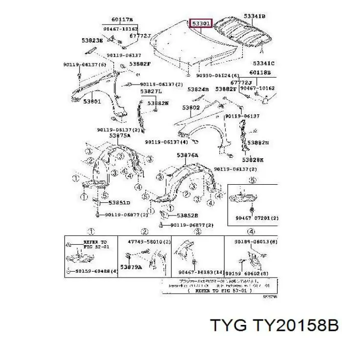 Капот 5330102170 Toyota