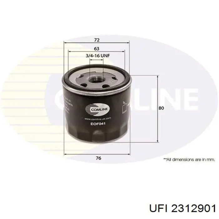 Масляный фильтр 2312901 UFI