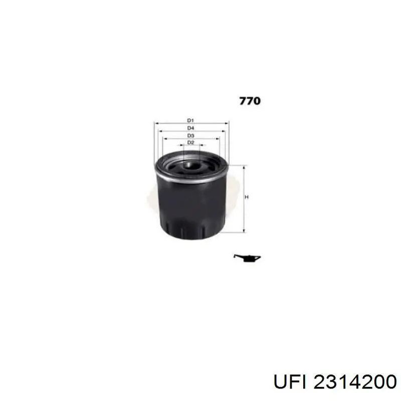 Фильтр очистки масла центробежный UFI 2314200 цена, от 4.66 USD