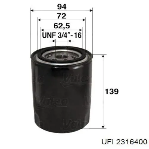 Фильтр очистки масла центробежный UFI 2316400 цена, от 6.07 USD