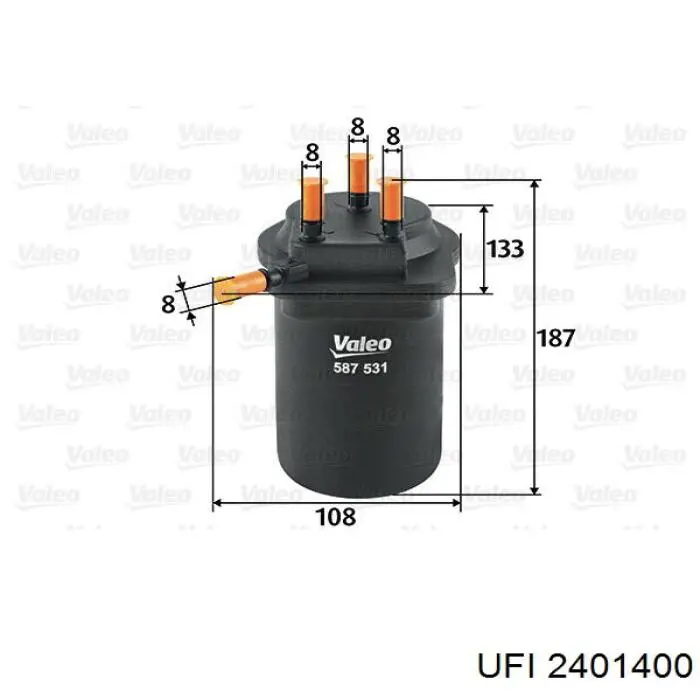 2401400 UFI топливный фильтр