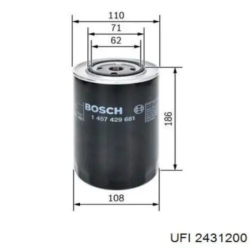 Топливный фильтр 2431200 UFI