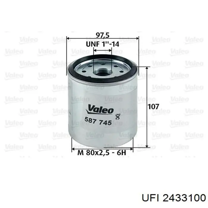 Фильтр тонкой очистки топлива UFI 2433100 цена, от 16.92 USD
