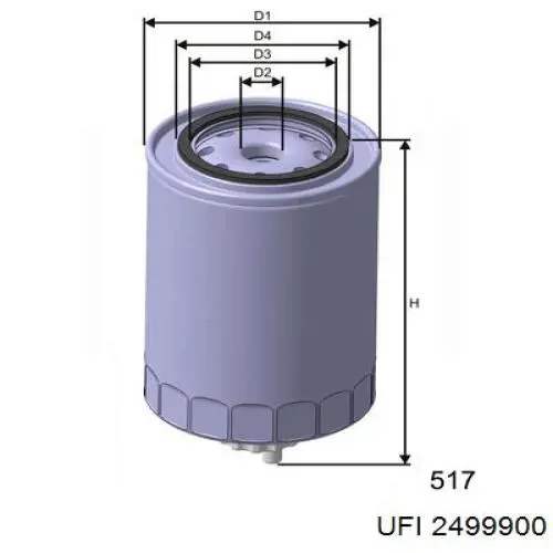 Filtro combustible 2499900 UFI