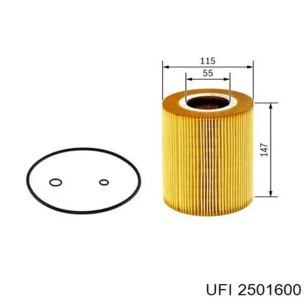 Фильтр очистки масла центробежный UFI 2501600 цена, от 7.33 USD