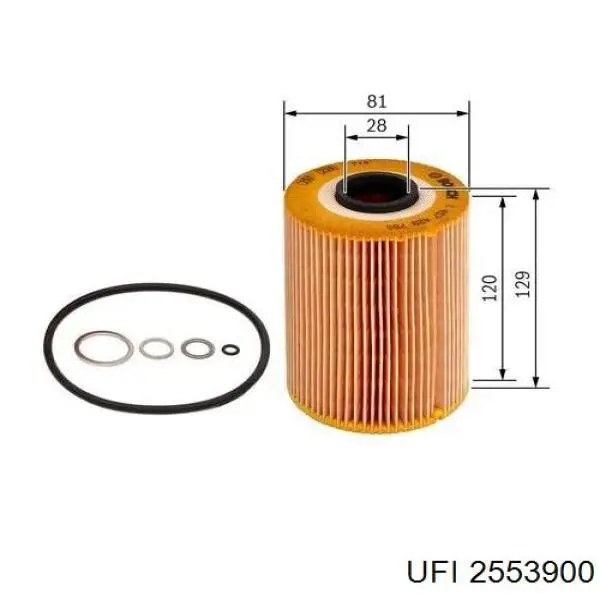 Фильтр очистки масла центробежный UFI 2553900 цена, от 6.19 USD