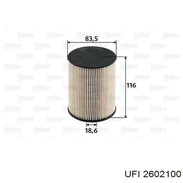 Фильтр тонкой очистки топлива UFI 2602100 цена, от 16.47 USD