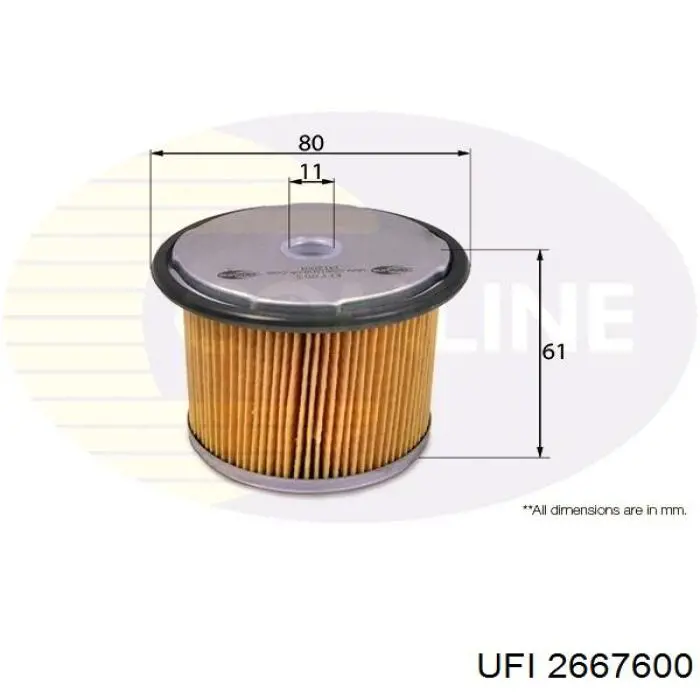 Фильтр тонкой очистки топлива UFI 2667600 цена, от 4.88 USD