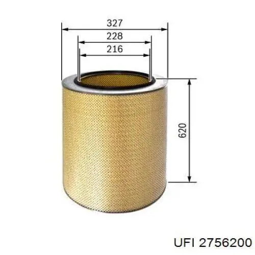 Фильтр воздушный UFI 2756200