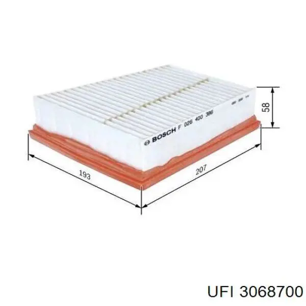 Элемент воздушного фильтра UFI 3068700 цена, от 12.60 USD
