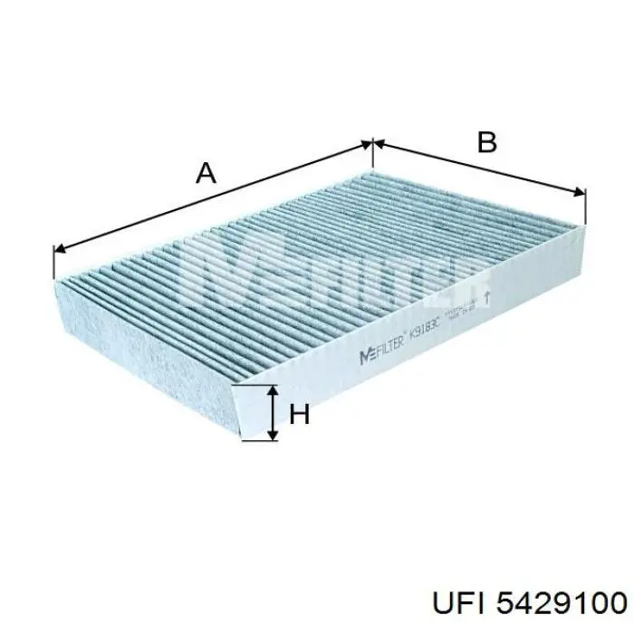 Фильтр воздушный отопителя UFI 5429100 цена, от 14.93 USD