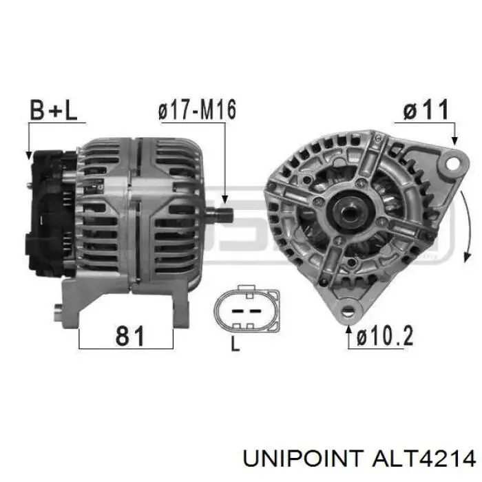 Автомобильный генератор Unipoint ALT4214 цена, от 93.72 USD