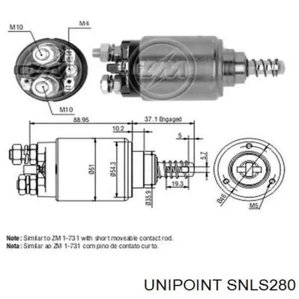 SNLS280 Unipoint реле втягивающее стартера