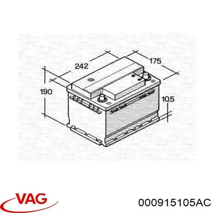 Купить Аккумулятор VAG 60 А/ч (000915105AC)