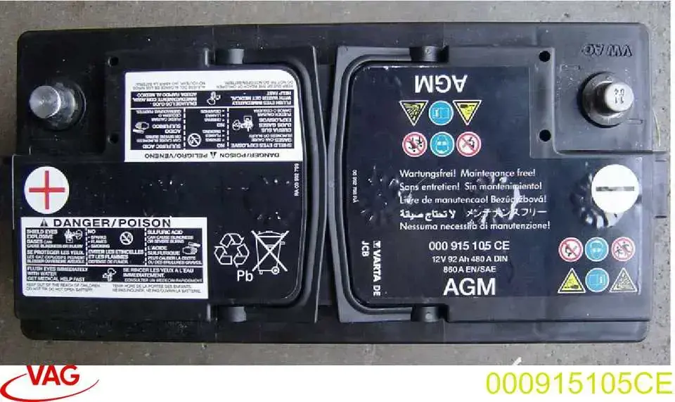 000915105CE VAG bateria recarregável (pilha)