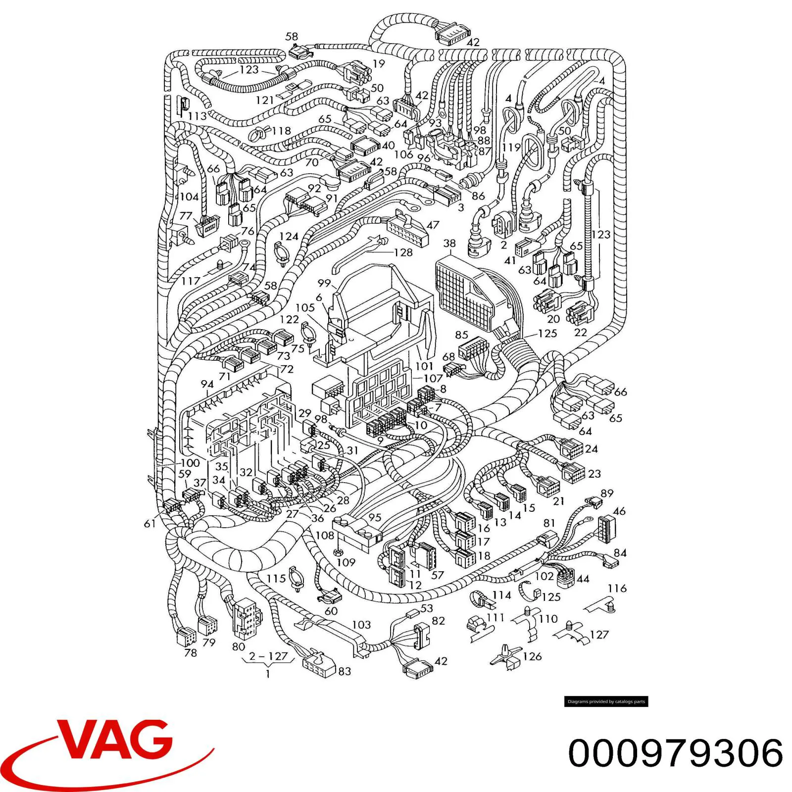000979306 VAG fios isolados da seção de motor