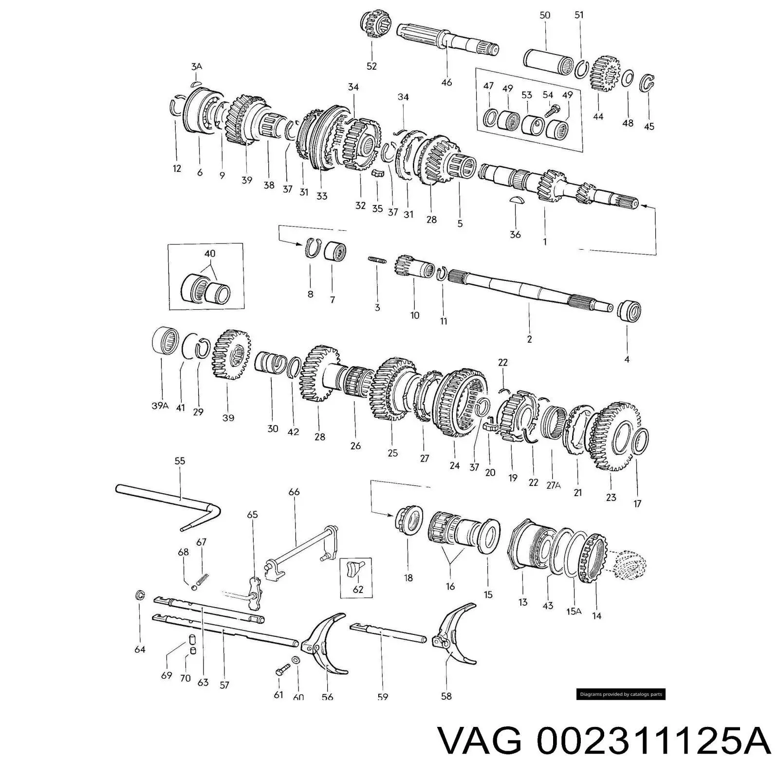 Купить 002311125A VAG Подшипник первичного вала КПП