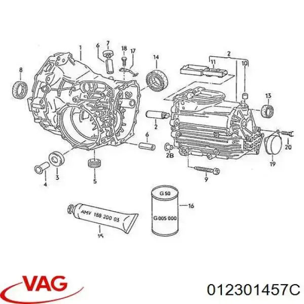 012301457C VAG сальник штока переключения коробки передач