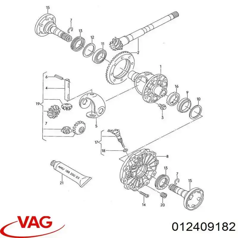 012409182 VAG roda dentada motriz de velocímetro