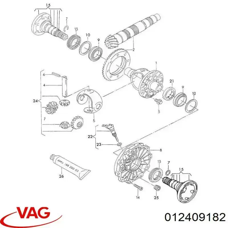 Шестерня спидометра ведущая VAG 012409182 цена, от 37.12 USD