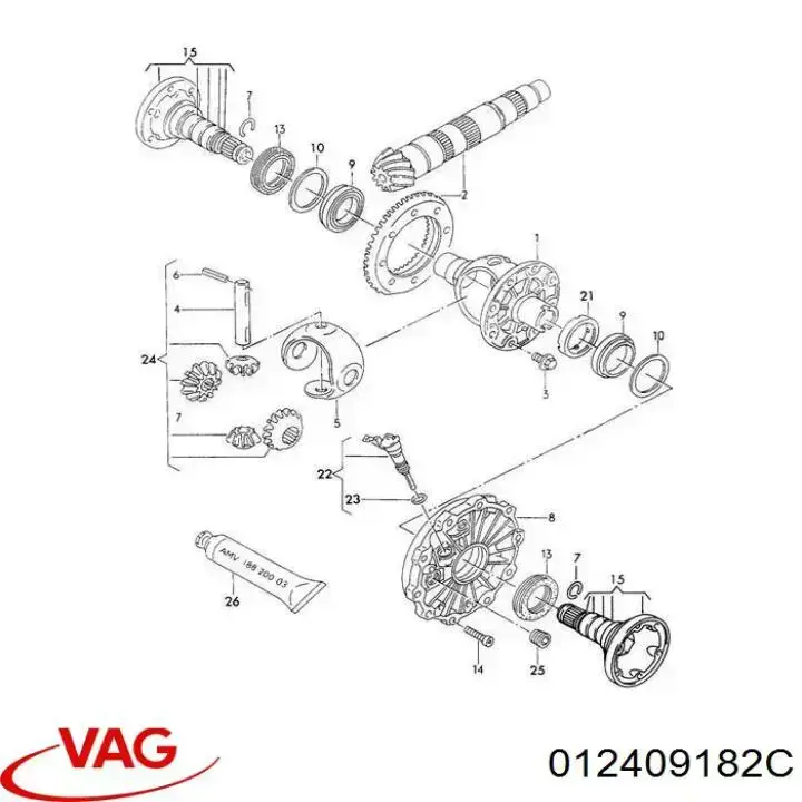 Шестерня спидометра ведущая VAG 012409182C цена, от 37.12 USD