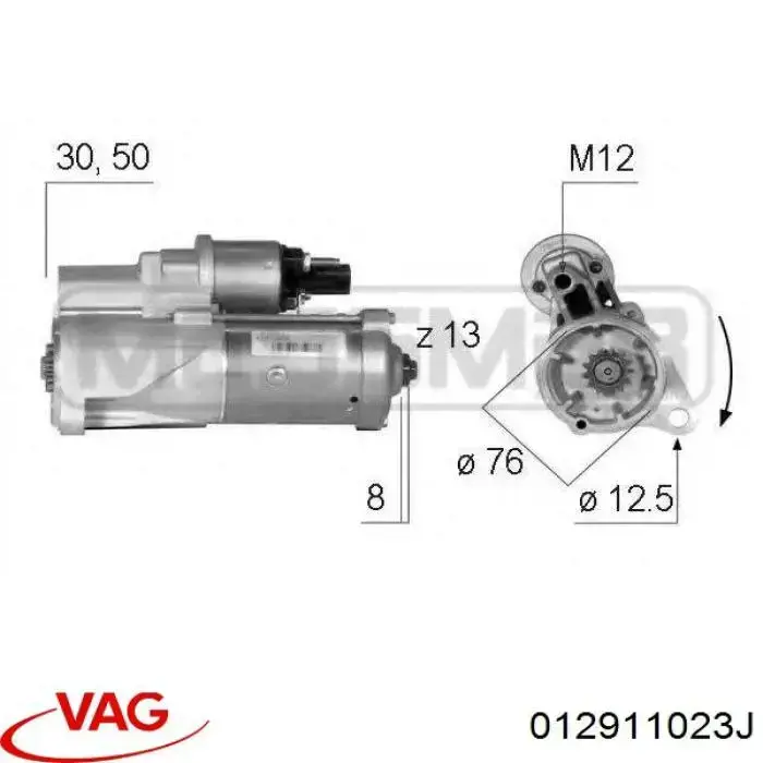 Стартер VAG 012911023J цена, от 79.37 USD