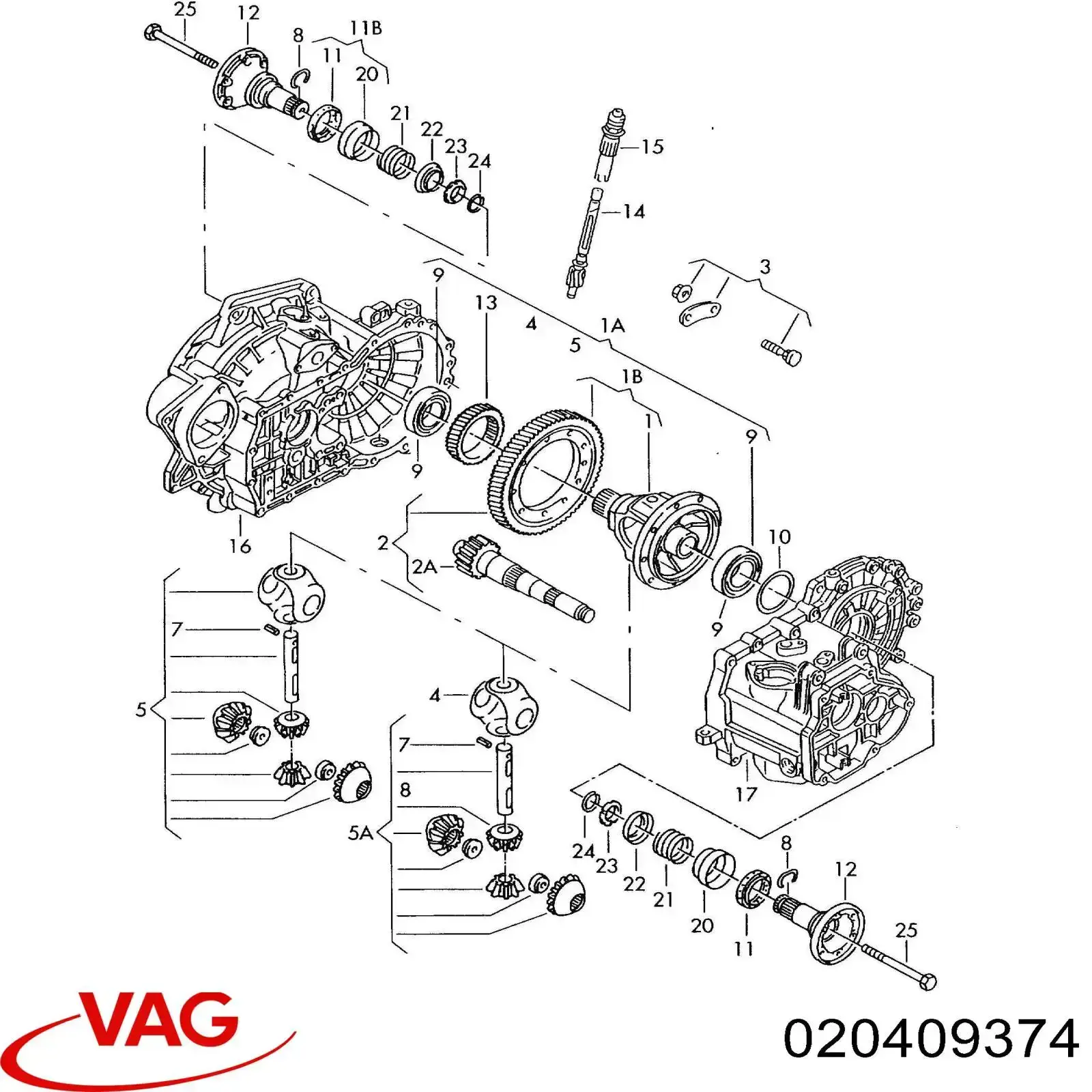 Шайба дифференциала переднего моста 020409374 VAG