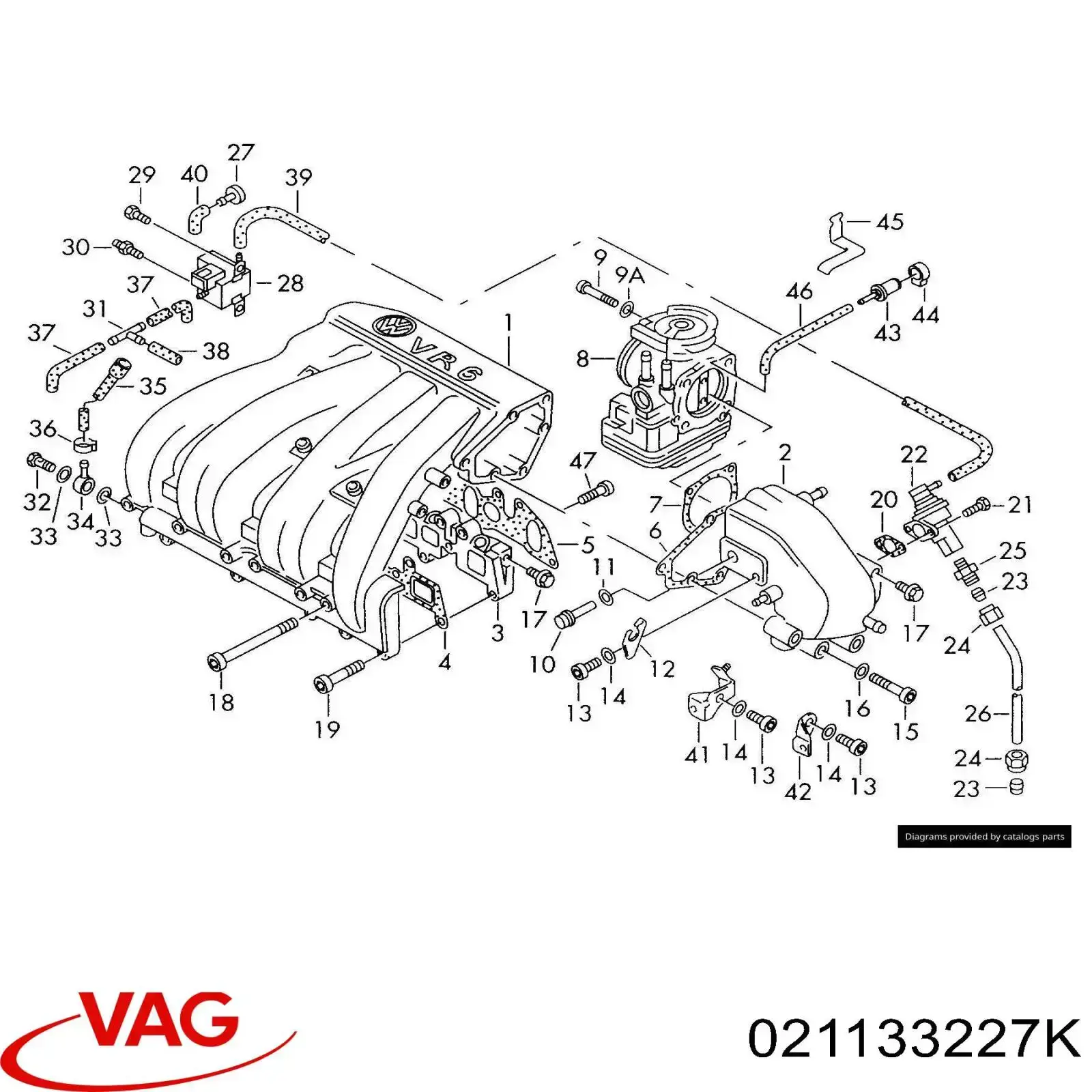 Прокладка всасывающего коллектора VAG 021133227K цена, от 4.75 USD