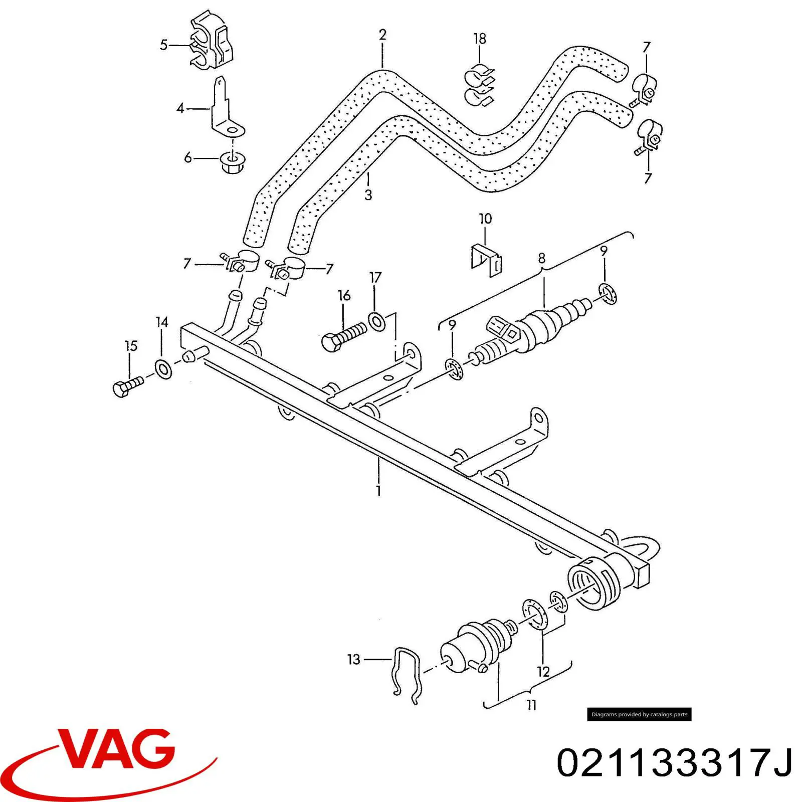 021133317J VAG Топливная рампа