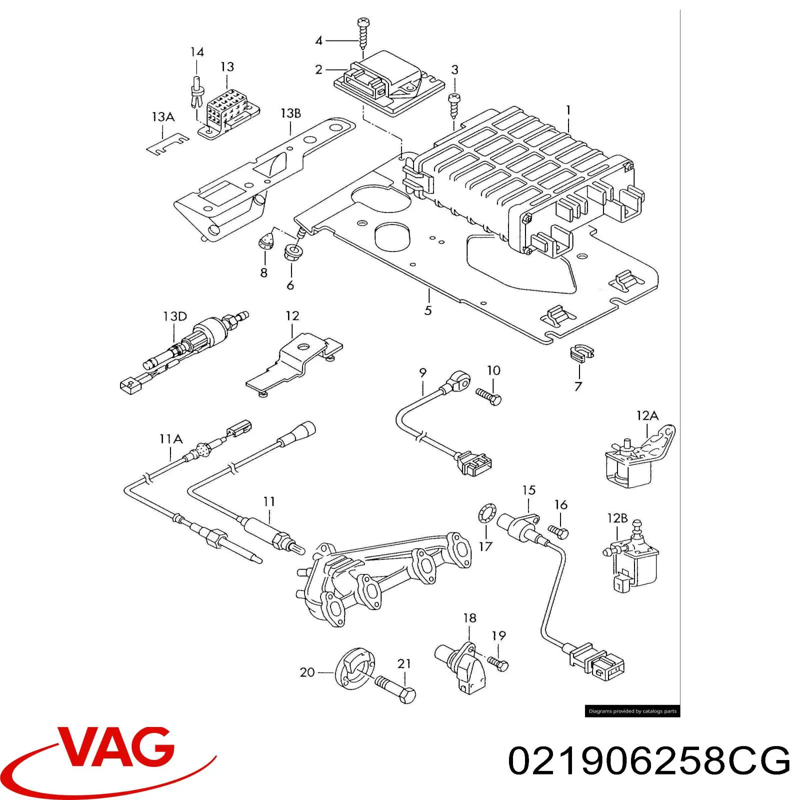 021906258CG VAG módulo de direção (centralina eletrônica de motor)