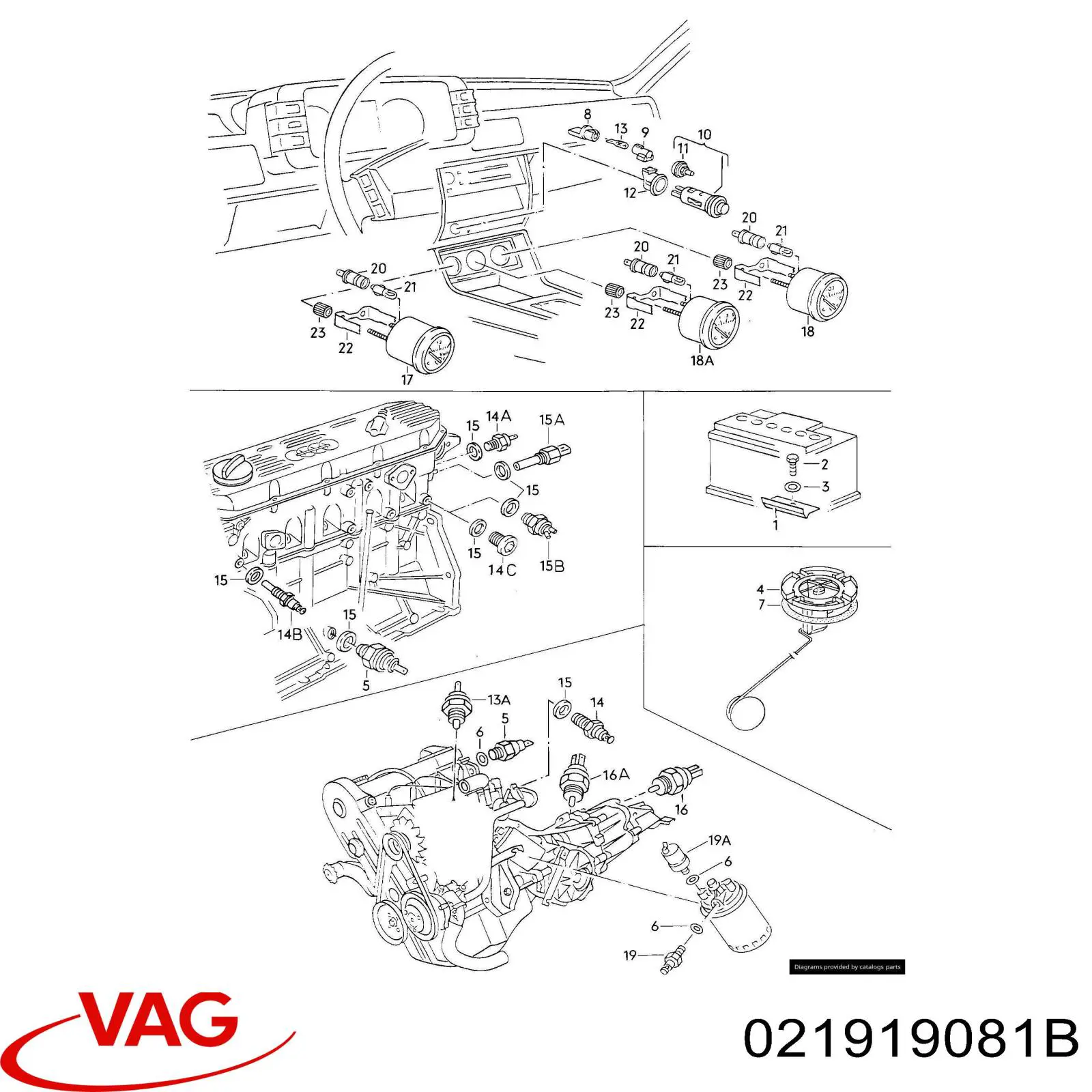 Манометры (указатель давления масла) VAG 021919081B цена, от 3.80 USD
