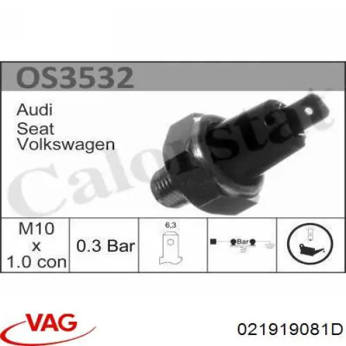Манометры (указатель давления масла) VAG 021919081D цена, от 3.73 USD