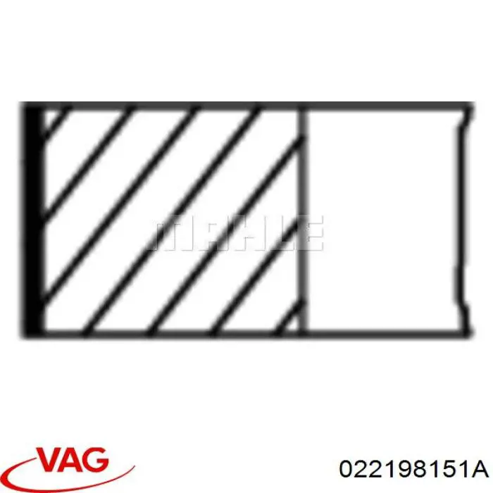 Комплект поршневых колец на 1 цилиндр, стандарт 022198151A VAG