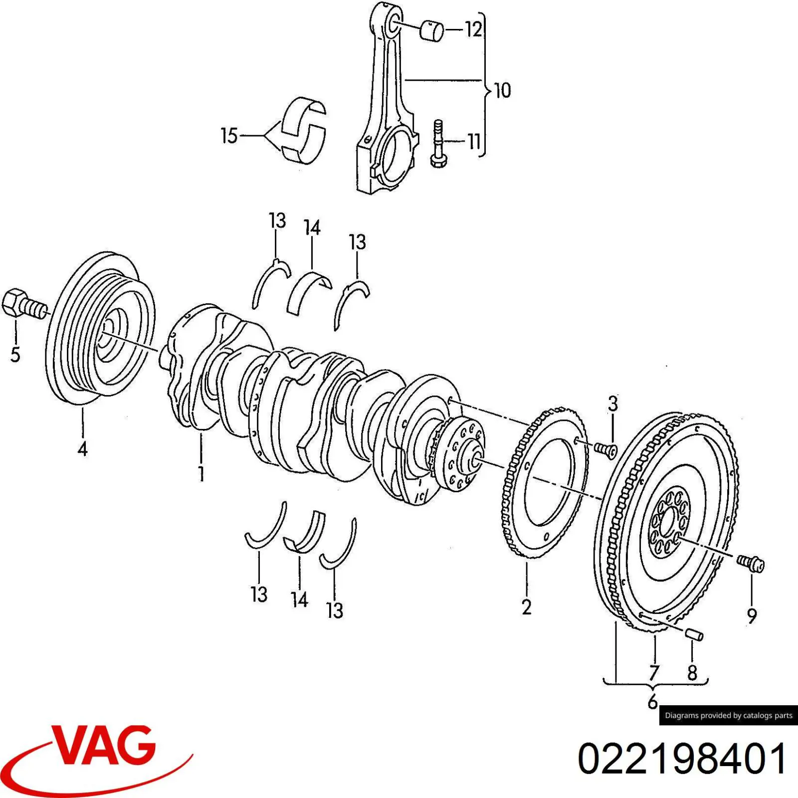 Купить 022198401 VAG Шатун поршня двигателя