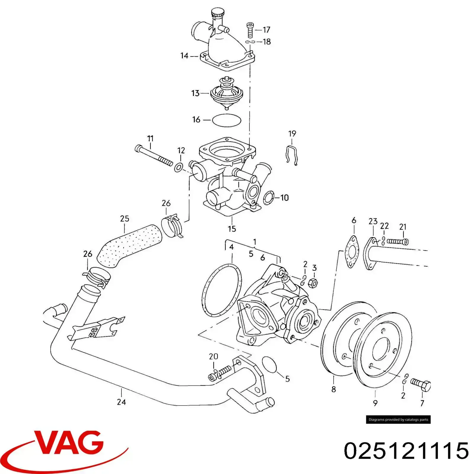 Кожух термостата VAG 025121115 цена, от 40.54 USD