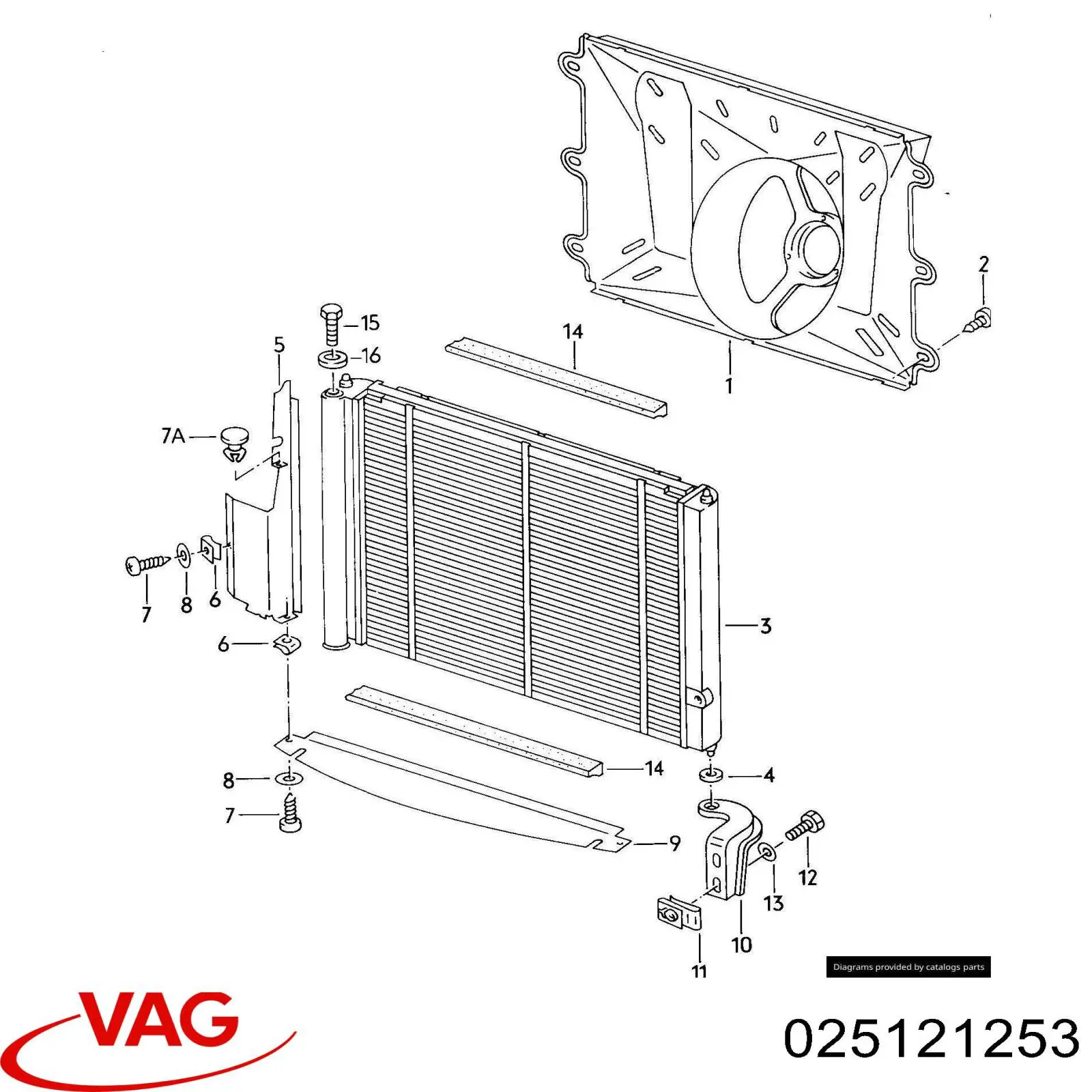 Радиатор 025121253 VAG