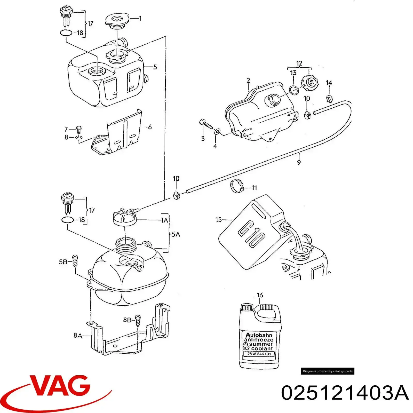 Botella de refrigeración 025121403A VAG