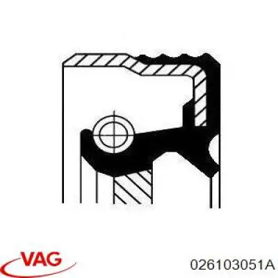 026103051A VAG Сальник коленвала двигателя, задний