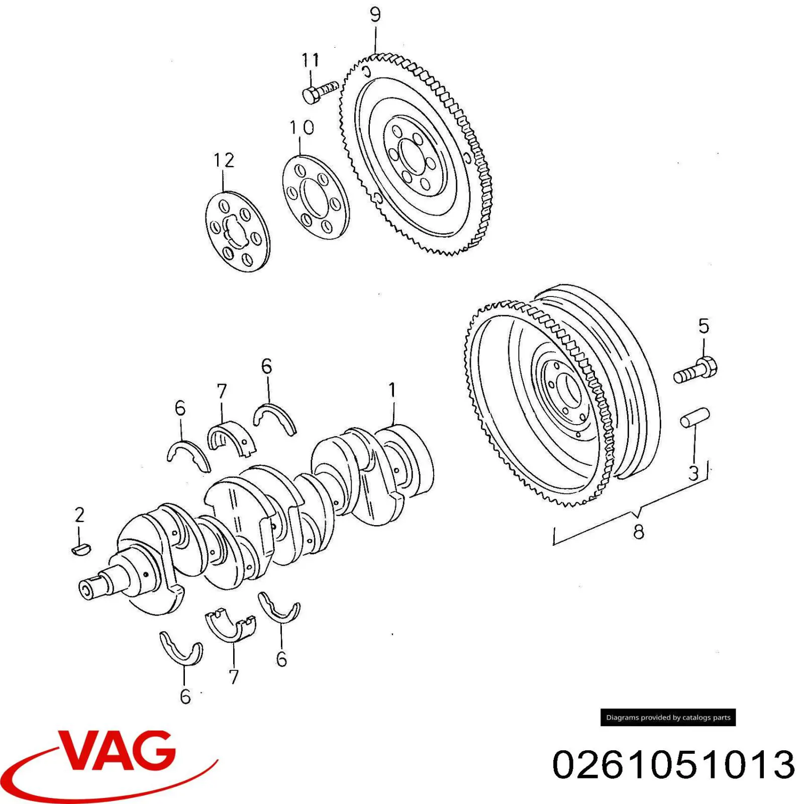 Купить 0261051013 VAG Коленвал