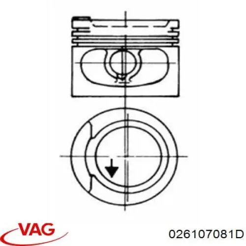 026107081D VAG Поршня, 2-й ремонт
