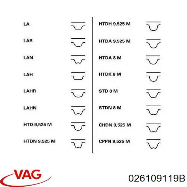 ГРМ ремни VAG 026109119B
