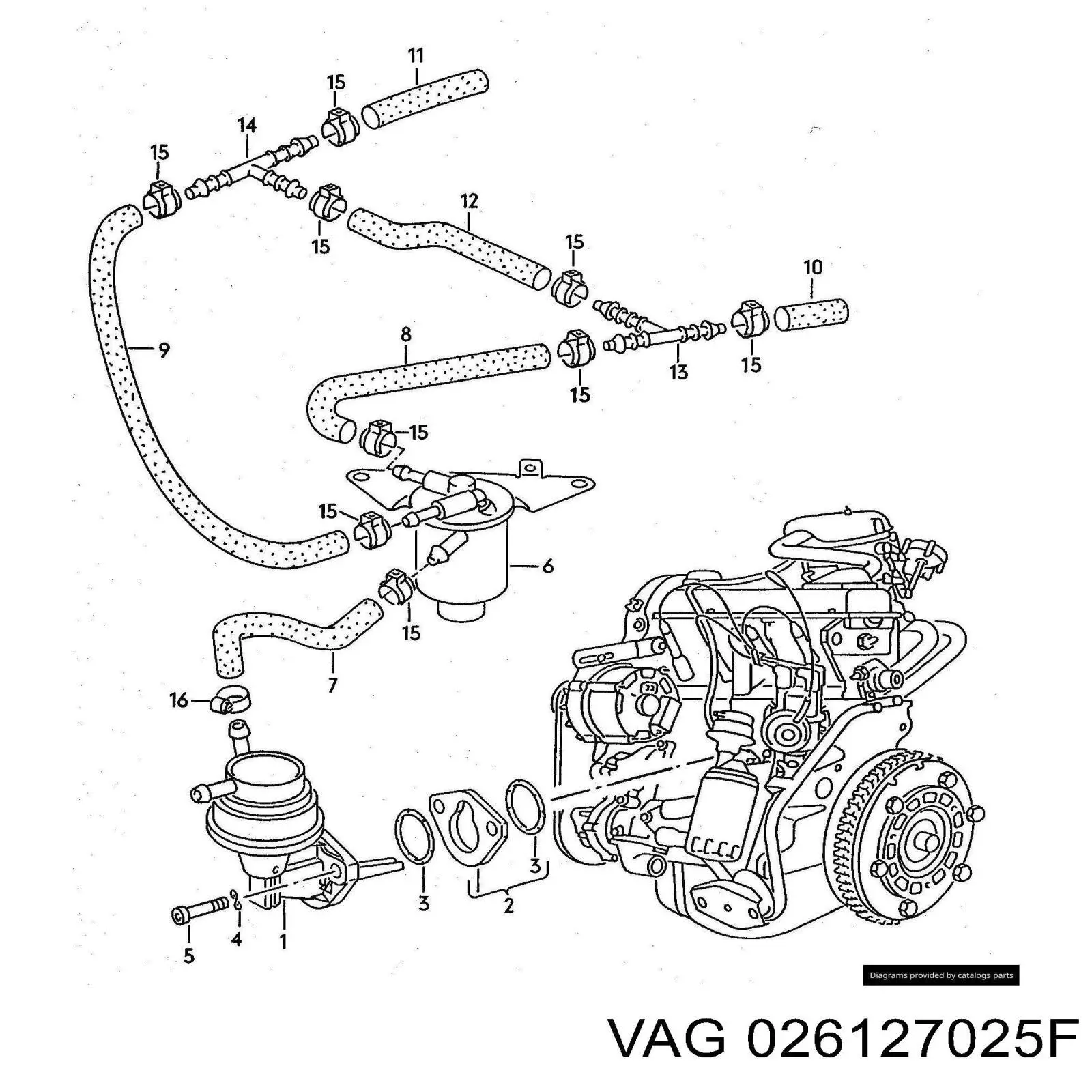 Топливный насос механический на Volkswagen Passat B3, B4, 3A2, 351
