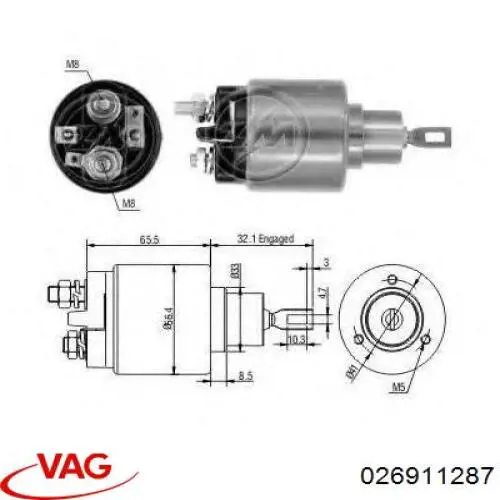 026911287 VAG Relê retrator do motor de arranco