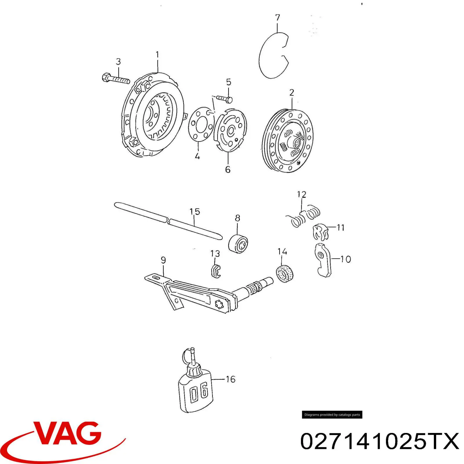 Лепестковая корзина сцепления VAG 027141025TX цена, от 28.22 USD