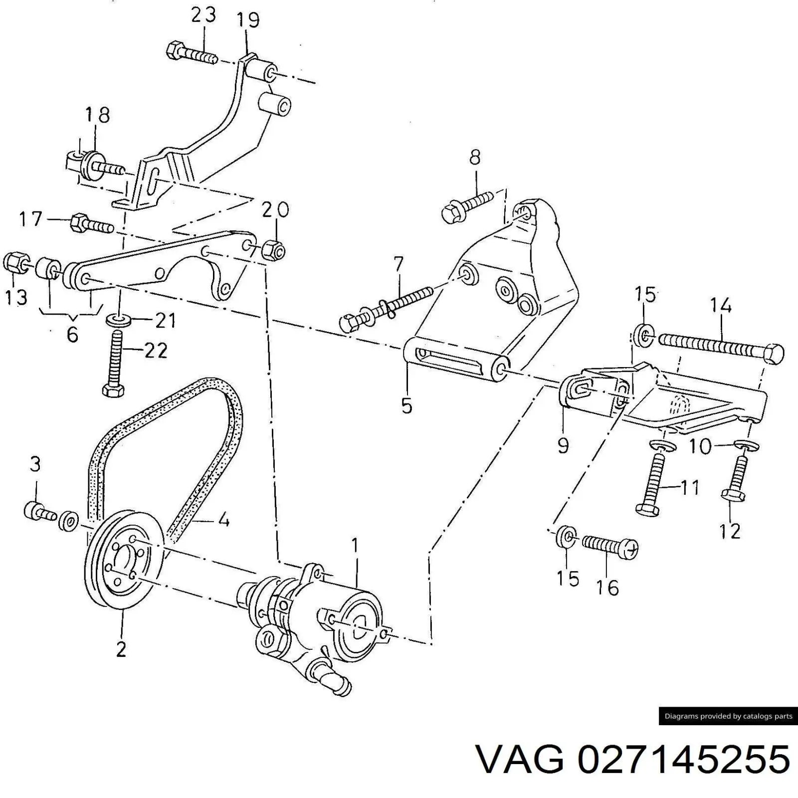 Шкив насоса ГУР 027145255 VAG