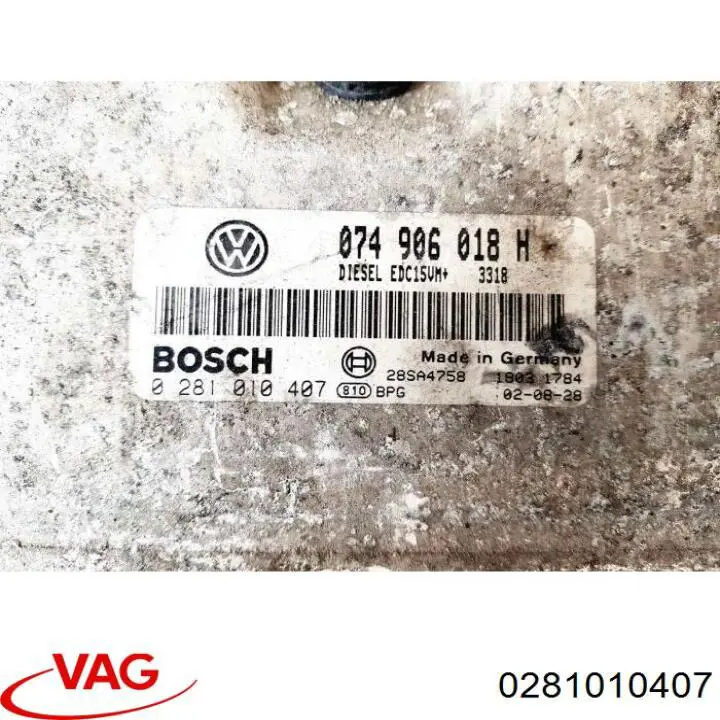 Блок управления двигателем 0281010407 VAG