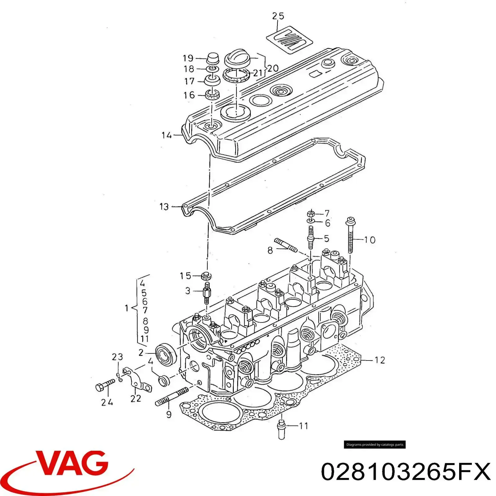 Головка блока цилиндров 028103265FX VAG