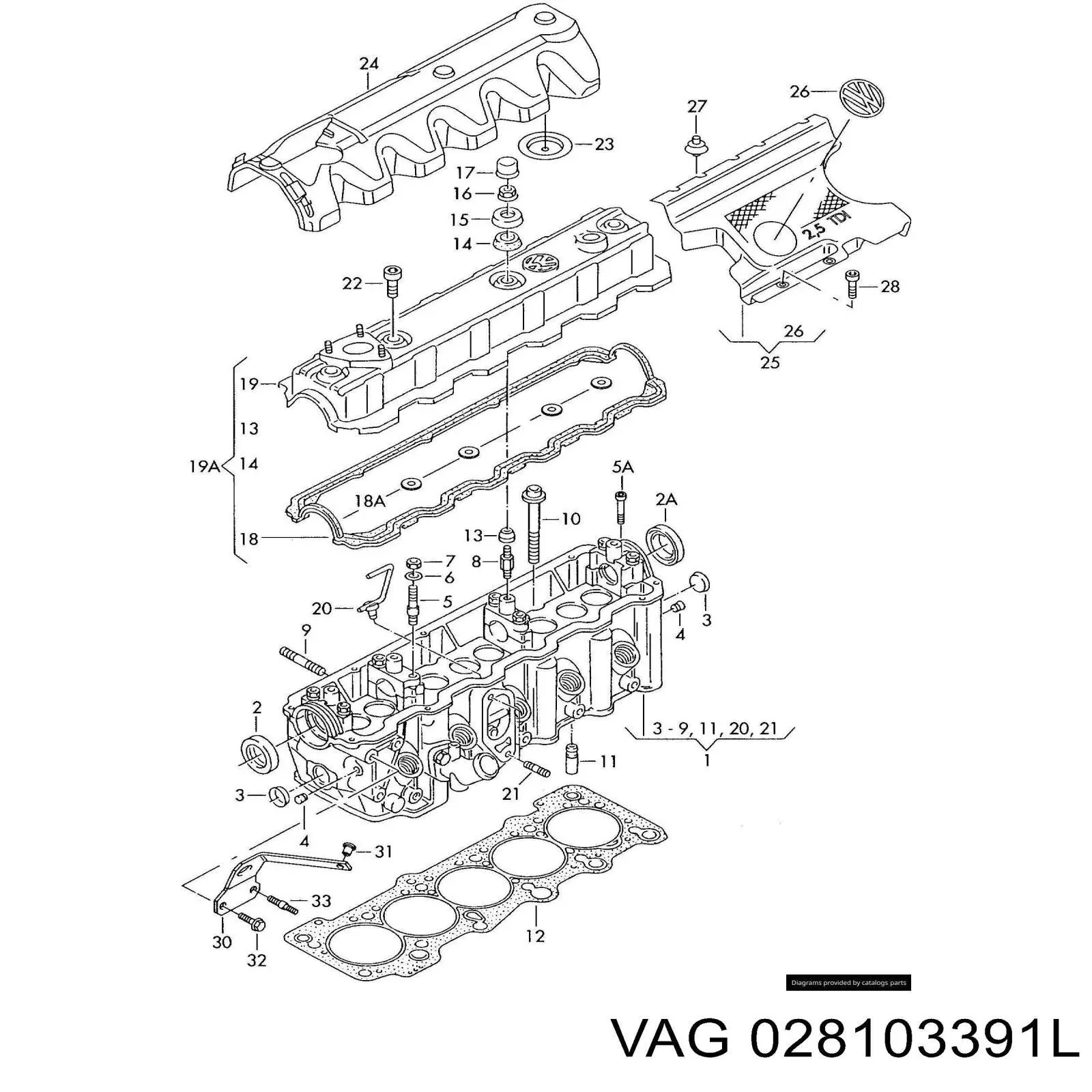028103391L VAG motor diesel com turbocompressor