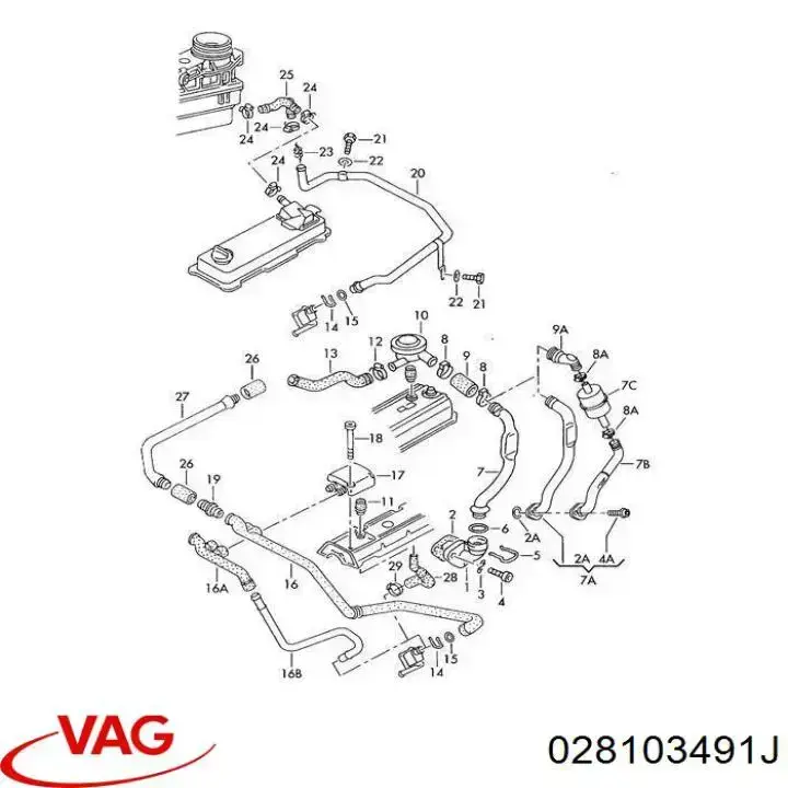 028103491J VAG Шланг для удаления воздуха